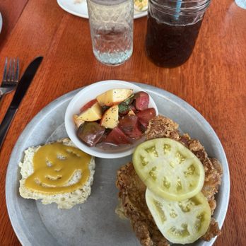 Beasley's Chicken & Honey - Peach & Tomato Salad Chicken Biscuit - Southern Near Me - Raleigh, North Carolina Beasley's Chicken & Honey - Peach & Tomato Salad Chicken Biscuit - Southern Near Me - Raleigh, North Carolina
