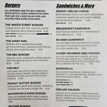 Water Street Pub and Grill - Menu as of 10/15/2024 - Bars Near Me - Menomonee Falls, Wisconsin Water Street Pub and Grill - Menu as of 10/15/2024 - Bars Near Me - Menomonee Falls, Wisconsin