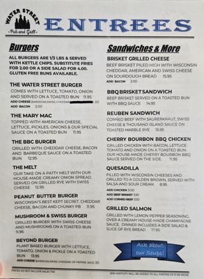 Menu photo 2 Water Street Pub and Grill Menomonee Falls, WI Menu photo 2 Water Street Pub and Grill Menomonee Falls, WI