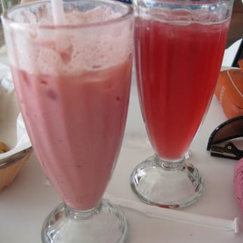 Loving Hut - The strawberry drink on the left was fantastic. The drink on the right tasted like Starbucks tea. - Vegan Near Me - Orange, California Loving Hut - The strawberry drink on the left was fantastic. The drink on the right tasted like Starbucks tea. - Vegan Near Me - Orange, California