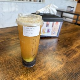 mango fruit tea with bubbles mango fruit tea with bubbles