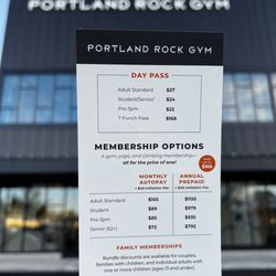 Portland Rock Gym - Beaverton - Membership options.