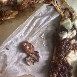 Bean chili on a lasagna pizza, gross