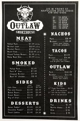 Menu photo 8 Outlaw Smokehouse Napoleon, OH