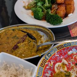 Asian Garden - General Tso's tofu and daal