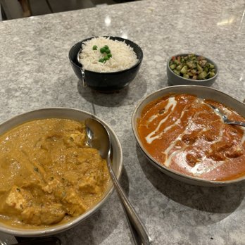 Noor Indian Fusion Kitchen - Tofu Marsala, basmati rice, butter chicken , cucumber salad - Indian Near Me - Berkeley, California