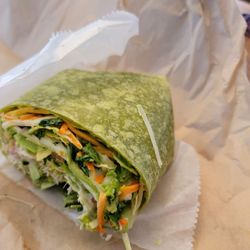 Z Marketplace - Half of a veggie power wrap (other half was devoured before I thought of taking a photo). Didn't expect to enjoy it as much as I did!