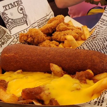 Six Flags Discovery Kingdom Parking Lot - with limited choices, the corn dog with chili cheese fries is definitely the best option - Parking Near Me - Vallejo, California Six Flags Discovery Kingdom Parking Lot - with limited choices, the corn dog with chili cheese fries is definitely the best option - Parking Near Me - Vallejo, California