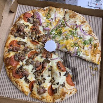 Pizza Guys - Half & half specialty pizza made incorrectly. - Pizza Near Me - Orange, California Pizza Guys - Half & half specialty pizza made incorrectly. - Pizza Near Me - Orange, California