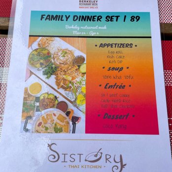 Sistory - Family dinner set for Berkeley restaurant week - Thai Near Me - Albany, California Sistory - Family dinner set for Berkeley restaurant week - Thai Near Me - Albany, California