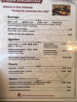 Menu photo 1 Pizza Unlimited Rushville, IL Menu photo 1 Pizza Unlimited Rushville, IL