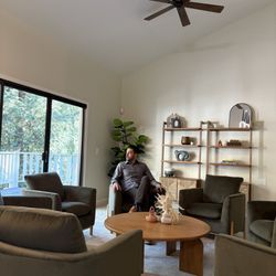 The Key Addiction Treatment Center - Fireside group therapy room.