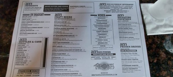 Menu photo 4 Trader Jack's Riverside Grille Eastlake, OH