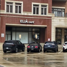Parking lot for Elia Cafe and Rear Entrance.