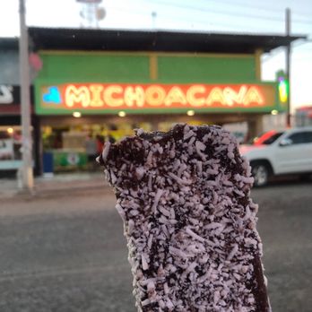 La Michoacana - Coconut dipped in chocolate and rolled in coconut!! **drool** - Ice Cream & Frozen Yogurt Near Me - Puerto Peñasco, SON