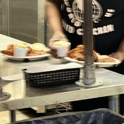 Gus's World Famous Fried Chicken - Little Rock - Yum this getting served