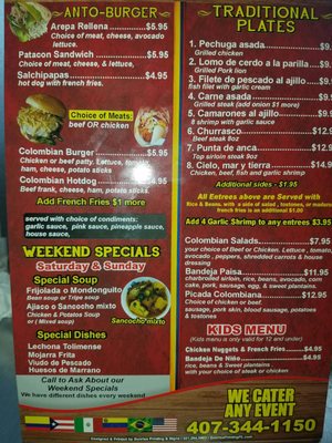 Menu photo 2 Antojitos Y Mas Kissimmee, FL