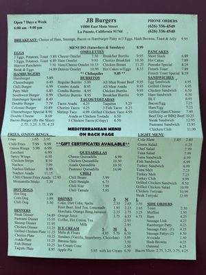 Menu photo 2 J B Burgers La Puente, CA Menu photo 2 J B Burgers La Puente, CA