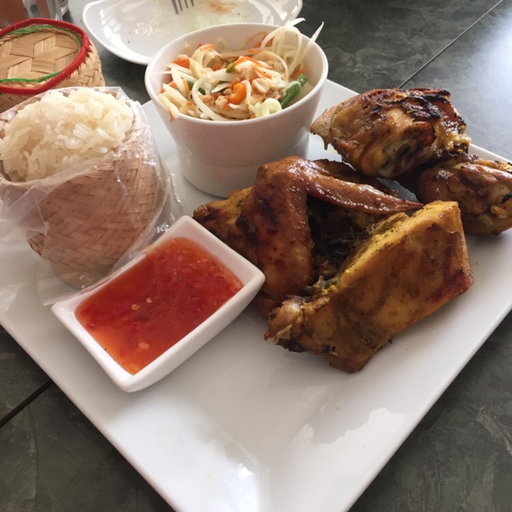 Chai's Asian Bistro - Thai roasted chicken with papaya salad and sticky rice - Asian Fusion Near Me - Chicago, Illinois