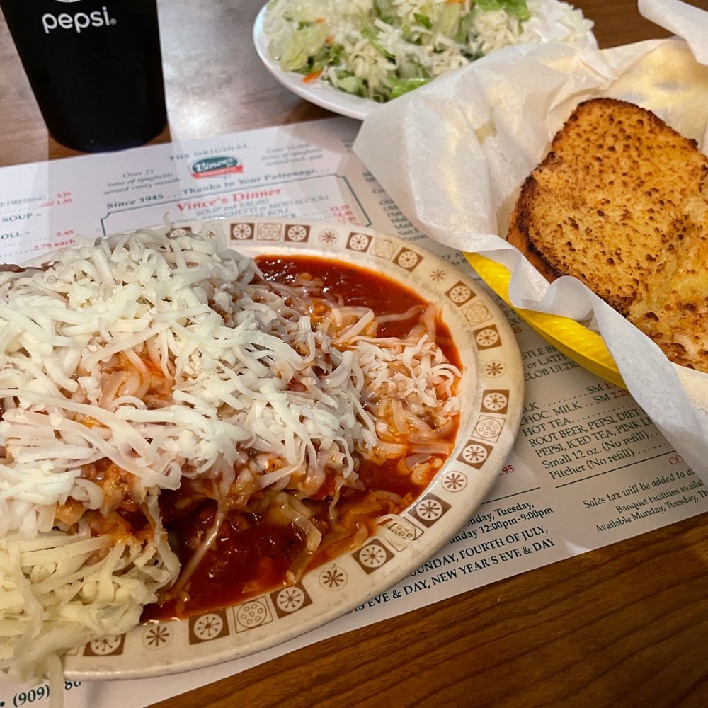 Vince's Spaghetti - Lasagna and cheese toast - Italian Near Me - Ontario, California Vince's Spaghetti - Lasagna and cheese toast - Italian Near Me - Ontario, California