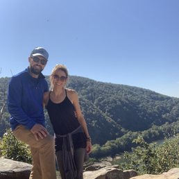 From the top of our climb across the river