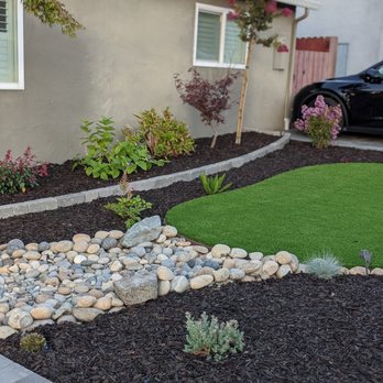 Modern Paving - River tying into our artificial grass - Masonry/Concrete Near Me - San Mateo, California Modern Paving - River tying into our artificial grass - Masonry/Concrete Near Me - San Mateo, California