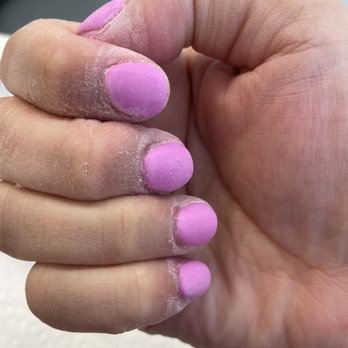 Rich Nails Spa - Work done by owner's daughter. This is supposed to be a powder gel . - Nail Salons Near Me - Brooklyn, New York