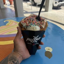 Perfect cake, Original Waffle with birthday cake, and sprinkles Perfect cake, Original Waffle with birthday cake, and sprinkles