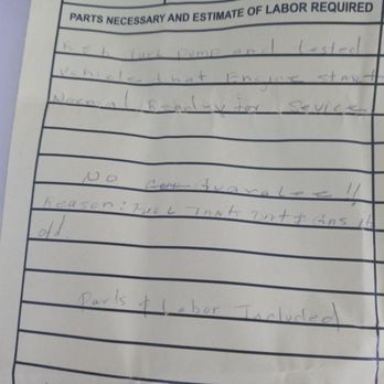 Express Mobile Technicians - Form showing parts necessary,, labor, and descriptions - Commercial Truck Repair Near Me - Long Beach, California Express Mobile Technicians - Form showing parts necessary,, labor, and descriptions - Commercial Truck Repair Near Me - Long Beach, California
