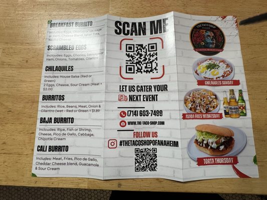 Menu photo 1 The Taco Shop Anaheim, CA