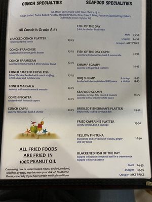 Menu photo 7 Cracked Conch Cafe Marathon, FL