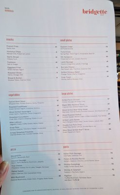 Menu photo 5 Bridgette Bar Canmore, AB
