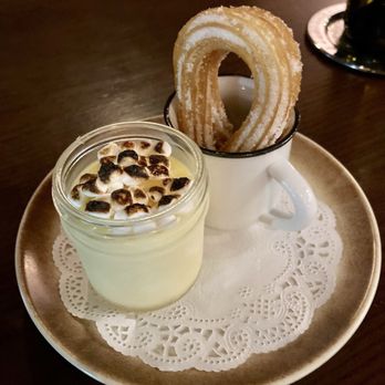 A Different Beast - White chocolate crémeux with toasted marshmallows and fresh fried churros - Tapas/Small Plates Near Me - Las Vegas, Nevada