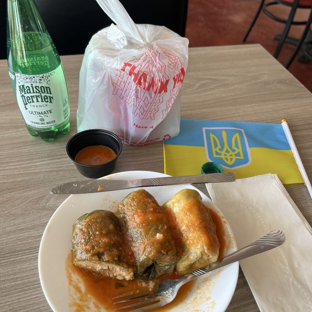 Pork cabbage rolls and borscht Pork cabbage rolls and borscht