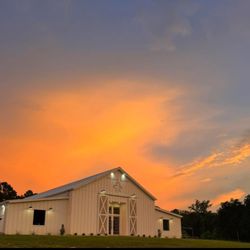 A beautiful summer evening sky over the winery.
