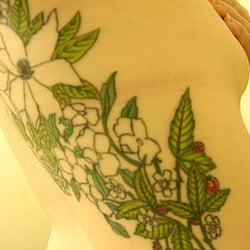 Fat Ram's Pumpkin Tattoo - A detail photo of a work in progress [artist: alex dawes]