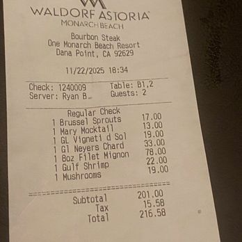 Bourbon Steak Orange County - Yikesssss - Steakhouses Near Me - Dana Point, California