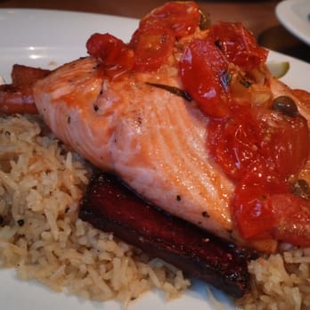 Earls Kitchen + Bar - Delicious salmon with rice pilaf! - Canadian (New) Near Me - Banff, Alberta Earls Kitchen + Bar - Delicious salmon with rice pilaf! - Canadian (New) Near Me - Banff, Alberta