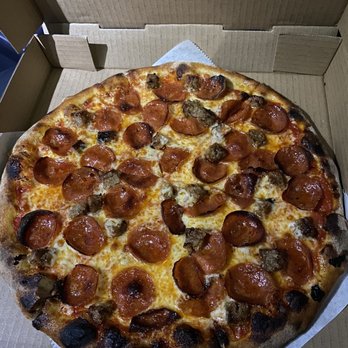 Sourdough Pizza Company - Pepperoni and sausage pie - Pizza Near Me - Forest, Virginia Sourdough Pizza Company - Pepperoni and sausage pie - Pizza Near Me - Forest, Virginia