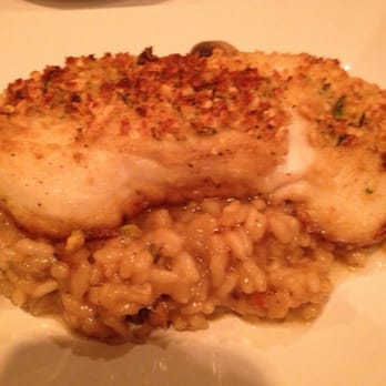 Arrivederci - Walnut crusted sea bass over mushroom risotto - Italian Near Me - Scottsdale, Arizona