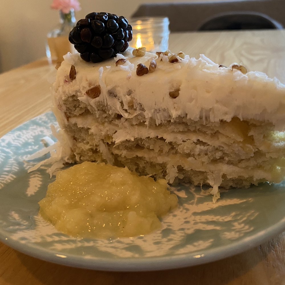 Juniper on Main - Devour Indy: Jan '22: Course 3 of 3: Hummingbird Cake Slice - Southern Near Me - Carmel, Indiana Juniper on Main - Devour Indy: Jan '22: Course 3 of 3: Hummingbird Cake Slice - Southern Near Me - Carmel, Indiana