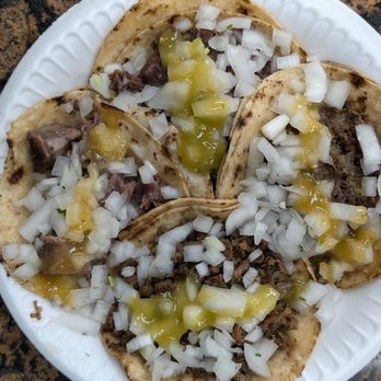 Tacos El Negro - One of each taco, do try them all! - Tacos Near Me - El Monte, California