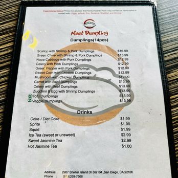 Meet Dumpling - April 2025 menu - Chinese Near Me - San Diego, California