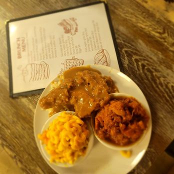 Madre & Son Soulfood Cafe - Yes ,smothered porkchop, yams,Mac and cheese..Great choice.. - Personal Chefs Near Me