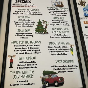 The Chocolate Moose - Christmas menu - Coffee & Tea Near Me - Beckley, West Virginia