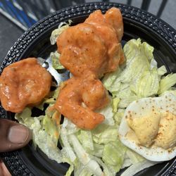 Zurich Classic Of New Orleans - This is roulette shrimps with a stuffed egg over a bed of lettuce real good