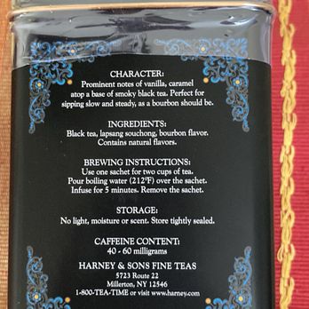 Harney and Sons - Ingredients in Black Cask Bourbon. 10/16/24 A gift for a friend. - Tea Rooms Near Me - Millerton, New York