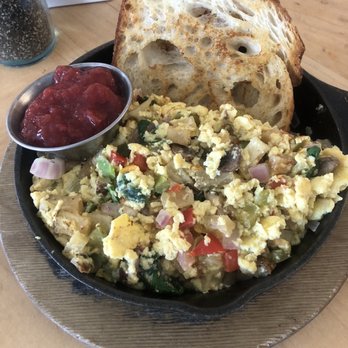 Halcyon - Veggie Skillet, Side House Strawberry Jam w toast - Breakfast & Brunch Near Me - Dallas, Texas Halcyon - Veggie Skillet, Side House Strawberry Jam w toast - Breakfast & Brunch Near Me - Dallas, Texas