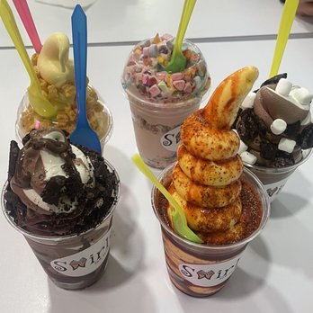 Swirls Soft Serve - Assortment of options they have a available from fruity to chocolate! - Ice Cream & Frozen Yogurt Near Me - Upland, California Swirls Soft Serve - Assortment of options they have a available from fruity to chocolate! - Ice Cream & Frozen Yogurt Near Me - Upland, California