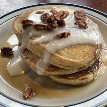 Whiskey Cake - Cinnamon Roll Pancakes - New American Near Me - Plano, Texas Whiskey Cake - Cinnamon Roll Pancakes - New American Near Me - Plano, Texas